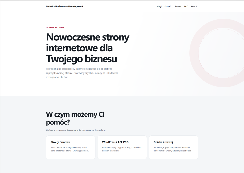 CodeFix Business &mdash; demo motywu